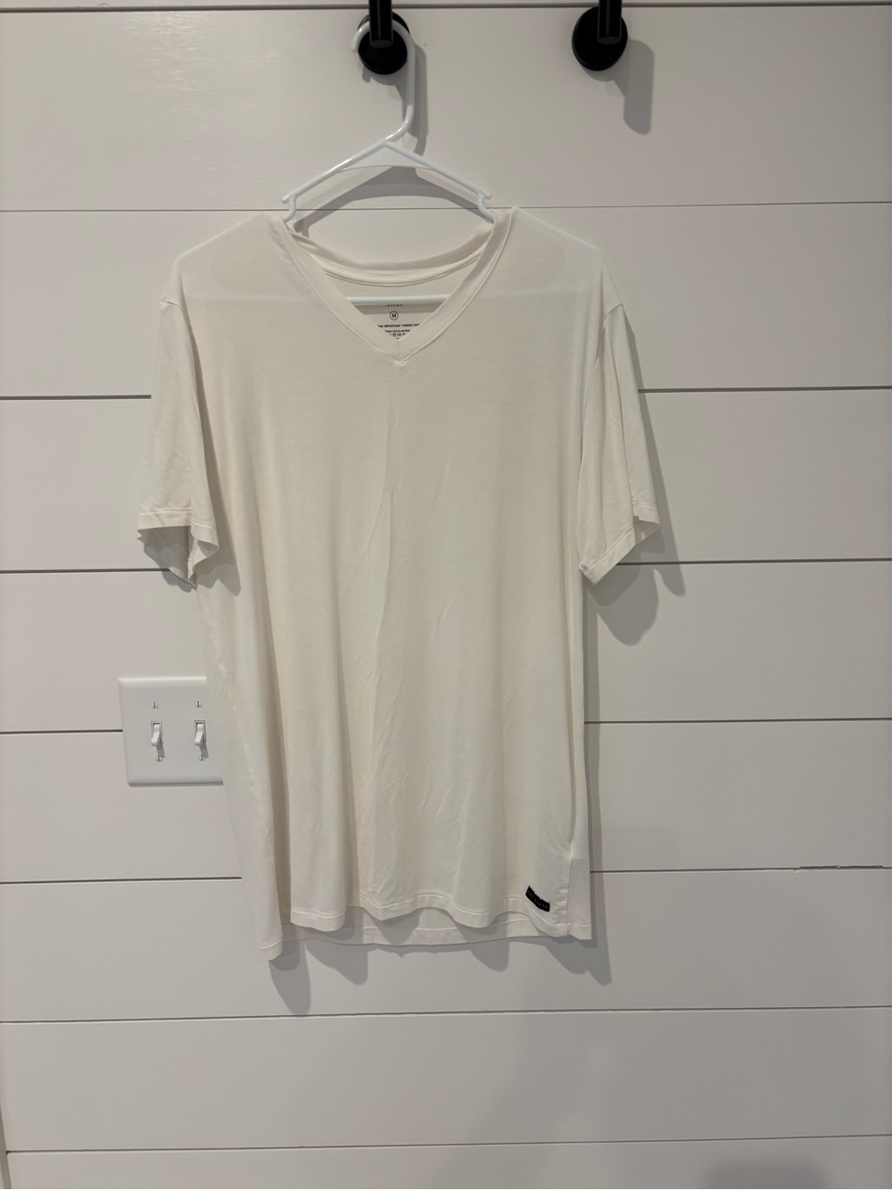 Men's White V-Neck Short Sleeve Shirt-Ted Baker